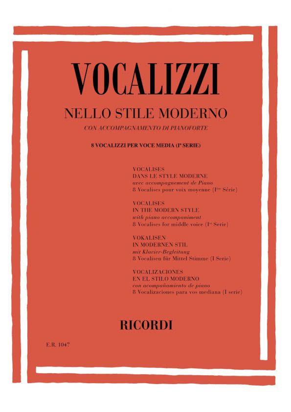 Vocalizzi Nello Stile Moderno. I Serie - Volume 2: 8 Vocalizzi Per Voce Media - klavír a zpěv